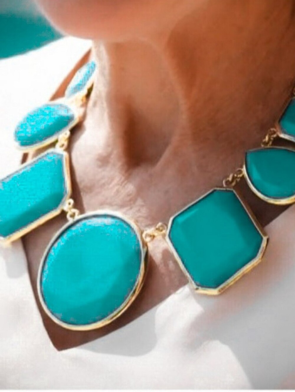 New Kate Spade New York Little Luxuries Medallion Drop Aqua Necklace ~Turquoise - Picture 2 of 7